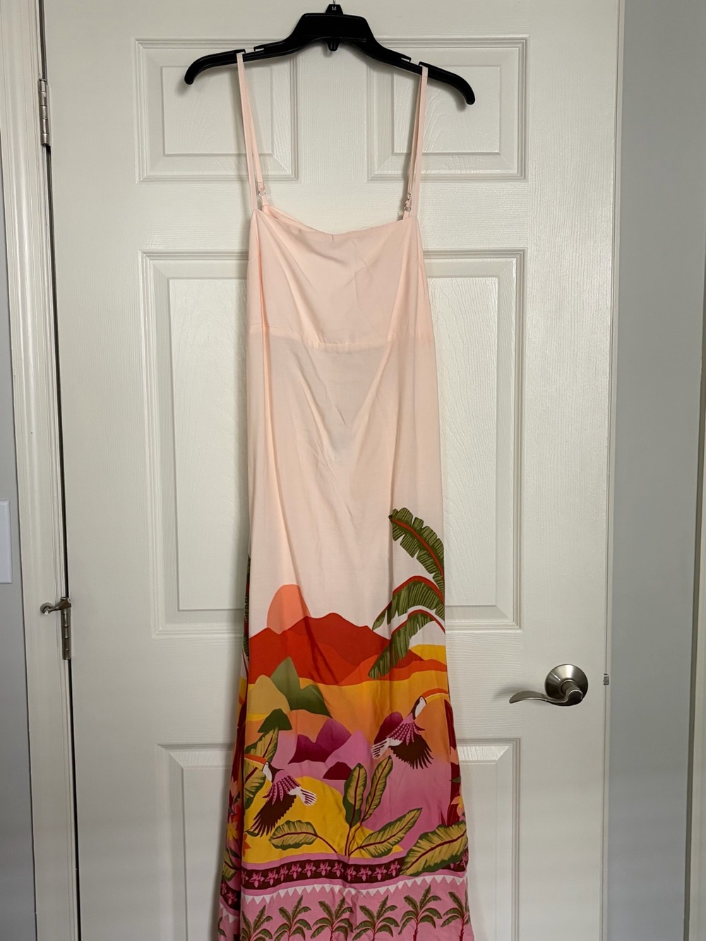 Anthropologie Paper Heart Maxi Dress Woman’s Palm Tropical Print Resort L